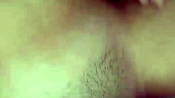 asian hottie takes massive cumshot all over her hairy belly