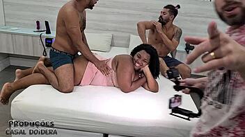 bbw ebony teen takes anal cum facial behind scenes