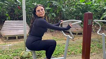 public park stranger's huge cock nearly gets caught pounding!