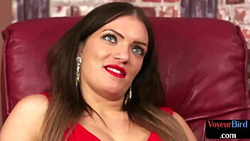 i spy curvy lingerie tease in interracial jerkoff