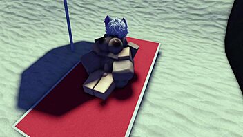 Roblox Slut Bent Over for Beach Public Pounding~