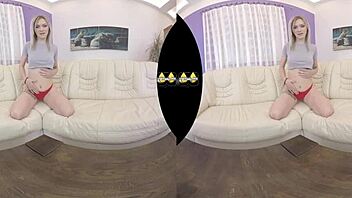 I piss play and fuck dildo on sofa vr