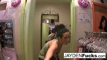jayden jaymes teases big tits solo in dressing room