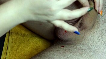 hot femdom punishes small cock with dripping wax in garage pov rough