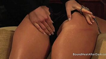 submissive milf fingers pussy in silk panties bondage 😈🔥