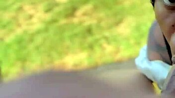 Goldilocks rides big black cock bareback creampie outdoor