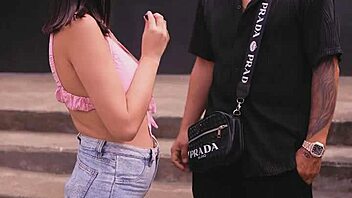 EXCITED TO FLASH BIG TITS OUTDOOR AT CHRISTMAS WITH STRANGER!