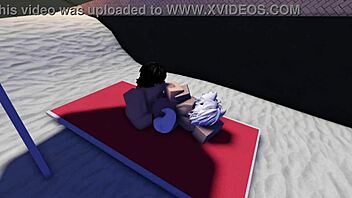 Roblox Slut Bent Over for Beach Public Pounding~