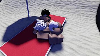 Roblox Slut Bent Over for Beach Public Pounding~