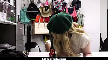 officer catches shoplifters fingering pussies then punishes with rough group domination fuck