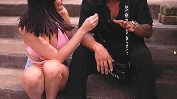 EXCITED TO FLASH BIG TITS OUTDOOR AT CHRISTMAS WITH STRANGER!