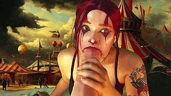 harley quinn cosplay stretches ass cheeks giant dildo scars revealed