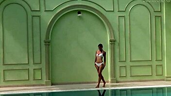irina russaka's petite teen body teases tight pussy underwater pool?