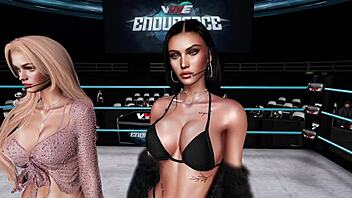 bikini babes battle in steamy virtual wrestling contest showdown