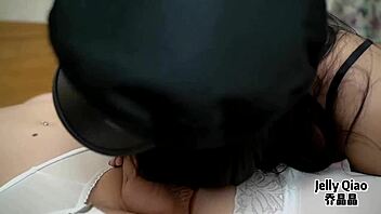 SHEMALE GETS ANAL PROBED DILDO CROSSDRESS STOCKINGS