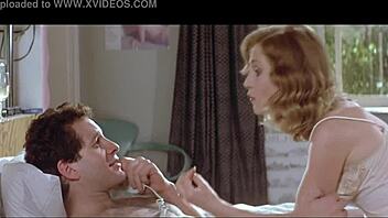 isabelle huppert spies from the bedroom window in lingerie