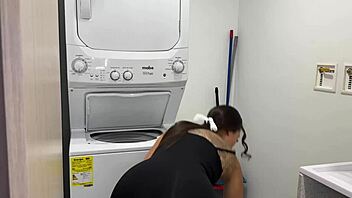 juicy latina daniela andrea spies masturbates then shower fucks boss wildly