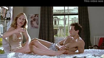 isabelle huppert spies from the bedroom window in lingerie