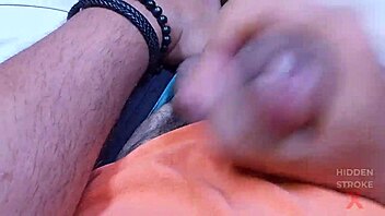 huge creamy cumshot explodes in close-up bodybuilder stroke session