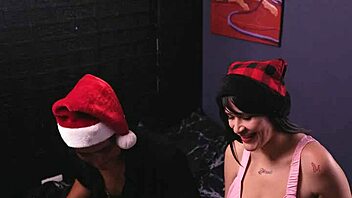 EXCITED TO FLASH BIG TITS OUTDOOR AT CHRISTMAS WITH STRANGER!