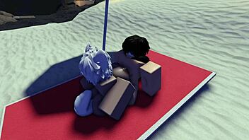 Roblox Slut Bent Over for Beach Public Pounding~