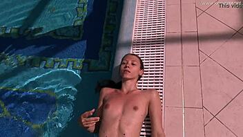 irina russaka's petite teen body teases tight pussy underwater pool?