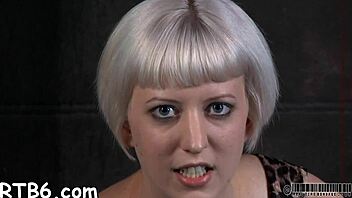 bound cutie endures rough caning and hardcore fucking