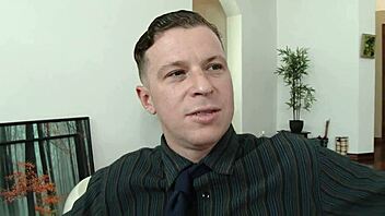 Stassi Sinclair rides stranger cock on bed as boyfriend watches intently