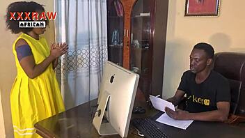 Making out with teacher on office desk with gigantic cock