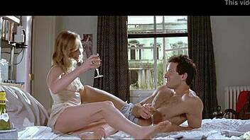 isabelle huppert spies from the bedroom window in lingerie