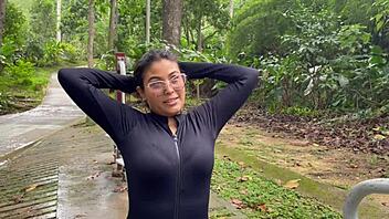 public park stranger's huge cock nearly gets caught pounding!