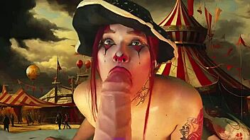 harley quinn cosplay stretches ass cheeks giant dildo scars revealed