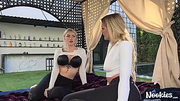 nichole saphir and savvy suxx share hardcore outdoor threesome