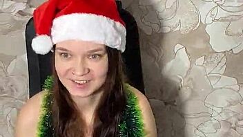 Christmas costume beauty offers her tight holes eagerly