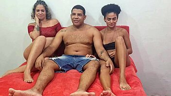 latina lesbian duo takes turns anal fucking bent over