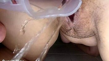 public shower peeing huge pussy insertion dilator closeup moan