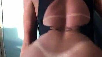 hot trans model spreads ass cheeks wide open