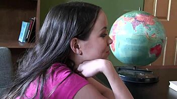 Tiny asian teen feels overwhelmed as boss pounds her tight office pussy relentlessly