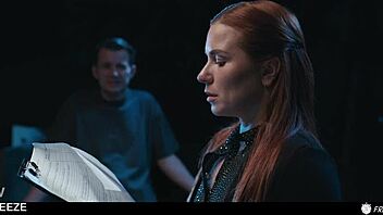 Small tits redhead Clemence Audiard becomes tenant fuckdoll