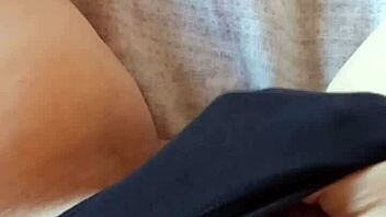 Gretala's sensual slip hairy pussy tease