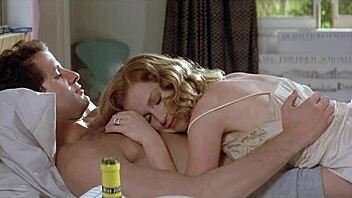 isabelle huppert spies from the bedroom window in lingerie