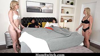 curvy milfs swap partners for wild taboo group titty play