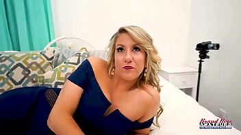 curvy blonde anya bounces tits deepthroating thick cock eagerly