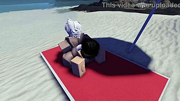 Roblox Slut Bent Over for Beach Public Pounding~