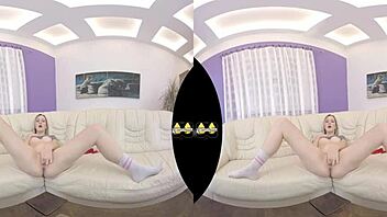 I piss play and fuck dildo on sofa vr