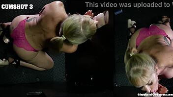 gloryhole slut gulps cum tongue out swallowing every drop