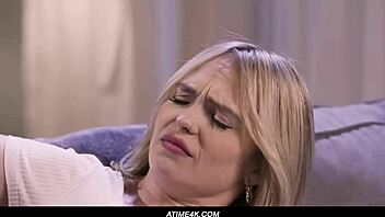 lilly bells begs cami strella to lick her shaved pussy since arms too sore for solo fingering