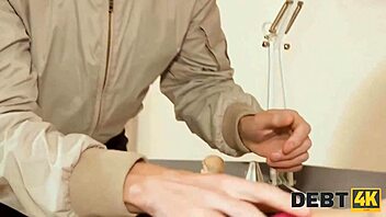 Debt4k pierced slut masturbates toys in prison for sex debt