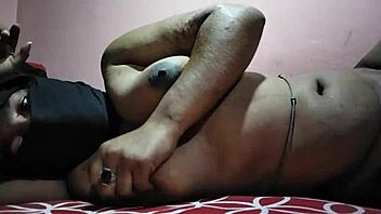 my indian friend's hands massage her soft breasts