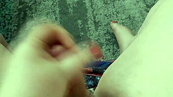 cute bbw tranny strokes her throbbing monster cock pov
